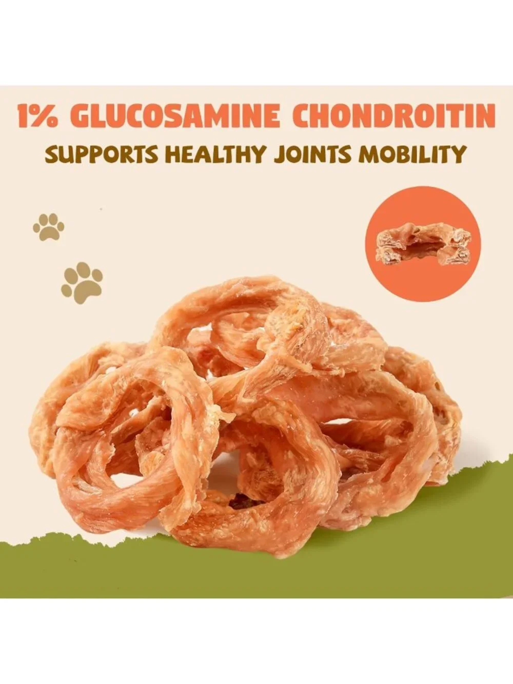 Natural Chicken & Beef Tendon Rings | Rawhide Alternative Dog Treats for Chewing